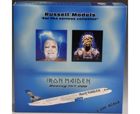 Iron Maiden 1:200 scale diecast model aircraft Boeing 757-200 by Russell Models, in original box.