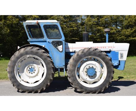Ford Roadless 115 tractor with Duncan cab, registration number JDS 202J with V5c, runs and drives, 5751 hours recorded10%+VAT
