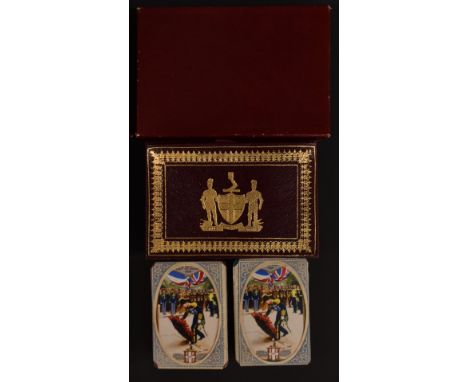 Eight packs of Worshipful Company of Makers of Playing Cards playing cards, comprising 1935, 1936, 1938 and 1939 double packs