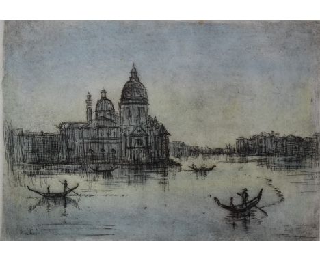 Blacker signed limited edition (28/275) print of Venice, 20 x 28.5cm, in painted frame