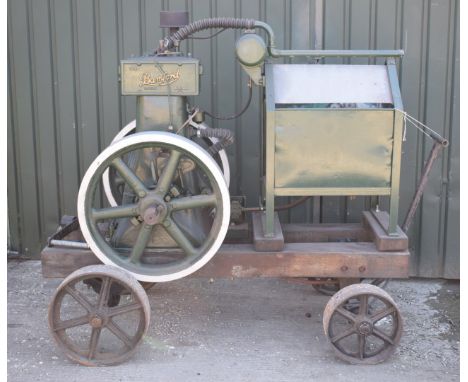 Bamford 6hp diesel engine on steerable four wheel trolley with screen type cooling system fed by a water circulating pumpPLEA
