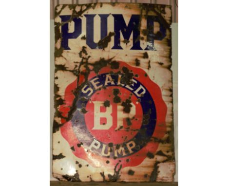 Vintage enamel advertising sign 'BP Sealed Pump', 130 x 91cmPLEASE NOTE this lot is located at and will be sold from Cocknell