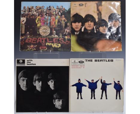 Eight albums including The Beatles - With, For Sale, Help, Sgt Pepper's, Bob Dylan, Eddie Cochran, Marvin Gaye and Adge Cuttl