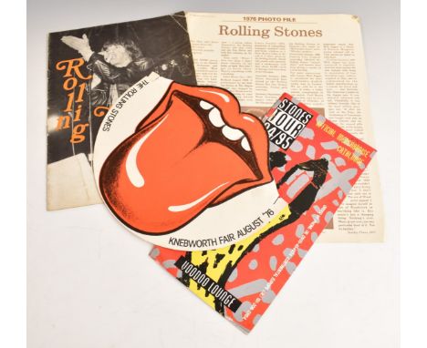 Rolling Stones souvenir programme German tour 1970s, dual language, together with a merchandise catalogue, 1976 photofile etc