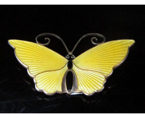 A David Anderson silver yellow enamel butterfly brooch, 5.5cm wide 