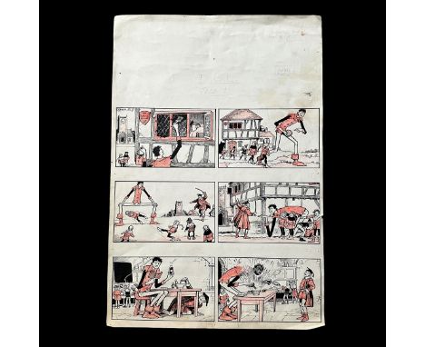 Page of Dudley D Watkins artwork from late 1940’s for Danny Longlegs - understood to be unpublished - perhaps last panel was 