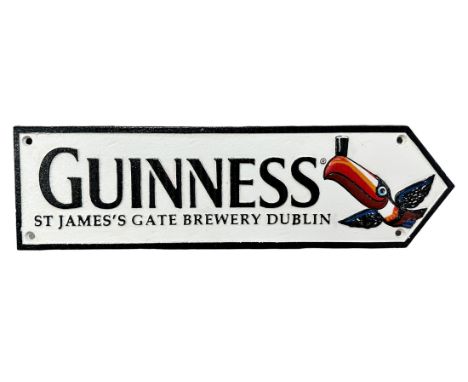 Guinness Cast Metal Guinness St. James's Gate Brewery Dublin Street Sign, 38cm in length.