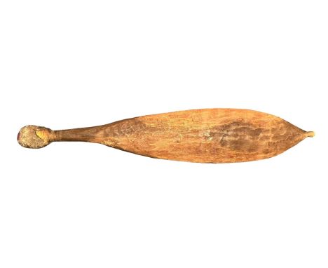 Aboriginal Woomera or spear thrower, used by the Aboriginal people to throw spears a greater distance. Possibly Red river Gum