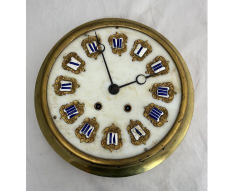 19th century French wall clock, marked on movement 'Japy Freres, exposition 1855, Grande Med D'Honneur'. Diameter approx 31cm