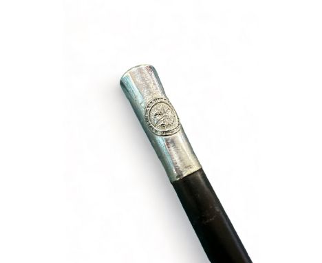 Ebonised sword stick, top ferrule has St Johns Ambulance insignia etched onto ferrule. Length of stick 85mm, blade 55cm. 