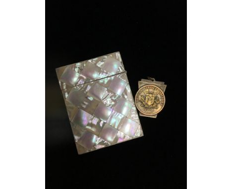 MOTHER OF PEARL CARD CASE, along with a Women's Voluntary Service Medal, a Limoges perfume atomiser and other items (6)