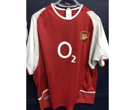 ARSENAL F.C. FOOTBALL SHIRT, signed and inscribed by Thierry Henry