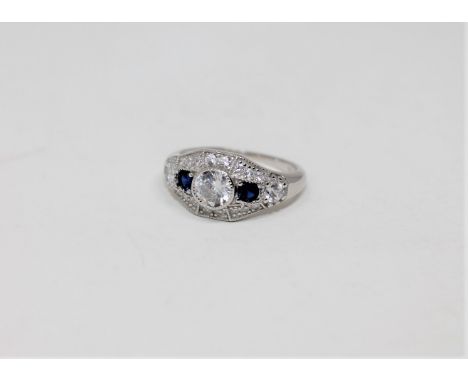 A Sterling silver Art Deco style ring
