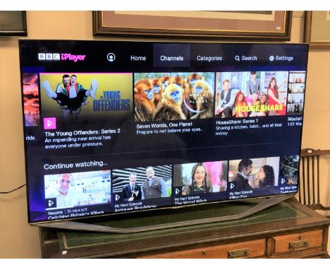 A Samsung 55" LED TV model number UE55h7000 with two remotes, manual and two pairs of Samsung 3D glasses. NB : TV is still un