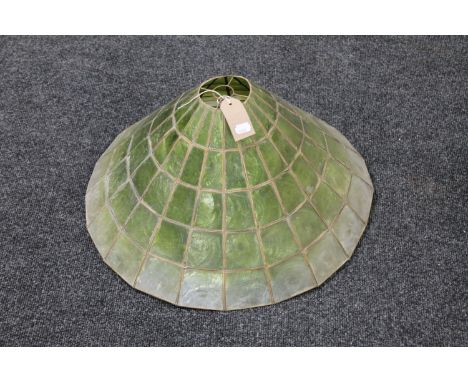 A Tiffany style green glass light shade