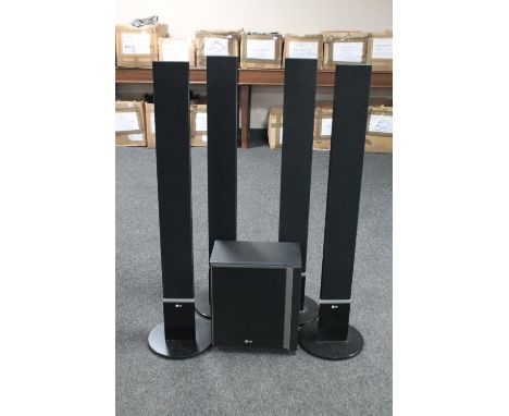 An LG five speaker surround sound system 