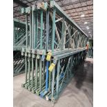 (28x) Assorted Teardrop Uprights, 20' T x 42" D, 4-1/2" x 3" & Other Size Foot Plate ($70 Loading fe