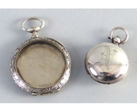 A sovereign case,  of flattened circular form with spring action and suspension loop, initialled, 3cm diameter Birmingham 191