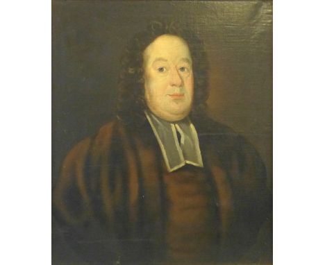 English School, portrait study of a late 18th century cleric, oil, 69cm x 58cm, black and gilt frame