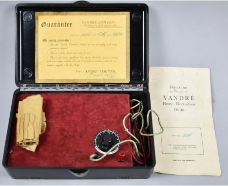 A Mid 20th Century Cased Vandre Electrolysis Hair Removal Set, with Direction Leaflet 