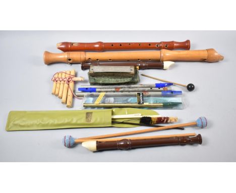 A Collection of Various Irish Whistles, Recorders, Harmonica etc 