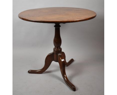 A 19th Century Oak Snap Top Tripod Table, 75.5cm Diameter 