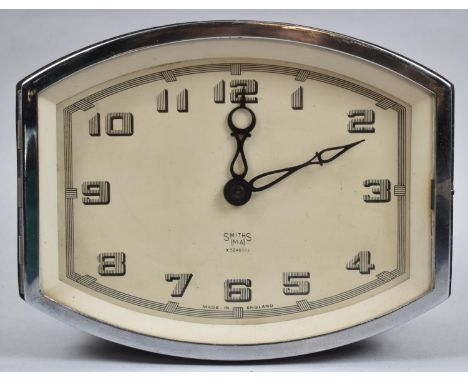 An Art Deco Bulkhead Mounting Clock by Smith (MA) K524460112, Perhaps for Railway Carriage, 20cm wide 