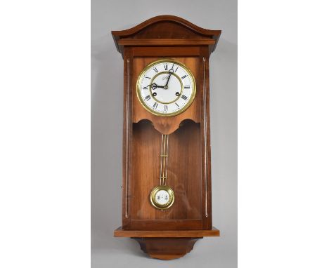 A Modern Mahogany Cased Wall Clock, 65cm high 