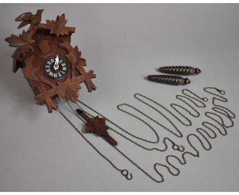 A Mid 20th Century Two Weight Black Forest Cuckoo Clock, 25cm high 