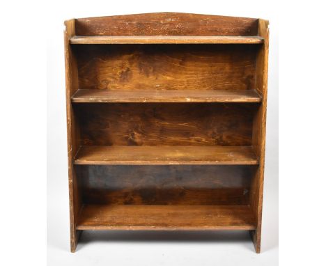 A Mid 20th Century Four Shelf Open Waterfall Bookcase, 76cm wide 