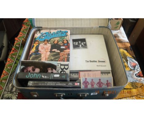 A vintage case full of 'The Beatles' books