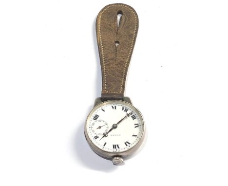 A Rare silver Rolex Doctors /nurses watch circa 1920s  white enamel dial with applied Roman numerals, outer minute track subs
