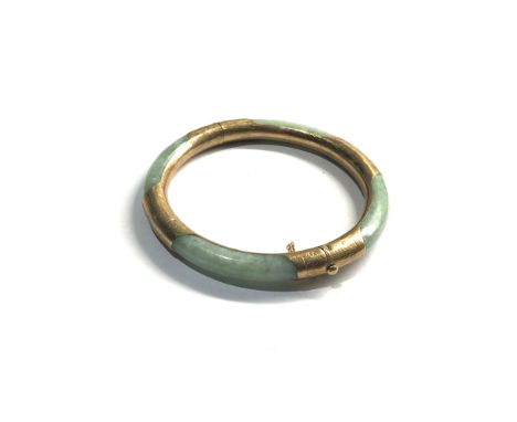 9ct gold jade bangle 