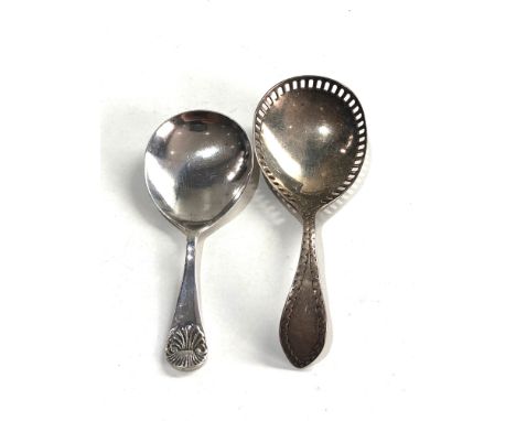 2 antique silver caddy spoons 