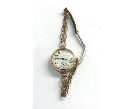 1930s Ladies gold rolex wristwatch manual wind 9ct gold presentation case measures approx 2.6cm dia watch in working order no