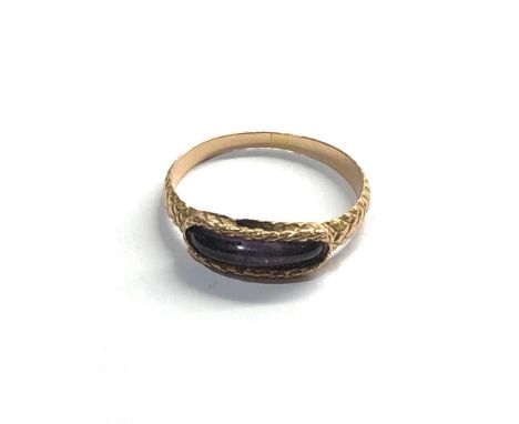 Antique gold &amp; amethyst mourning ring 