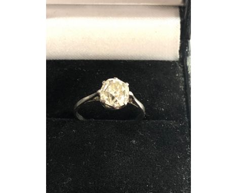 Fine antique platinum old cut diamond ring diamond measures 6mm dia est 0.75 ct  weight 1.6 g 