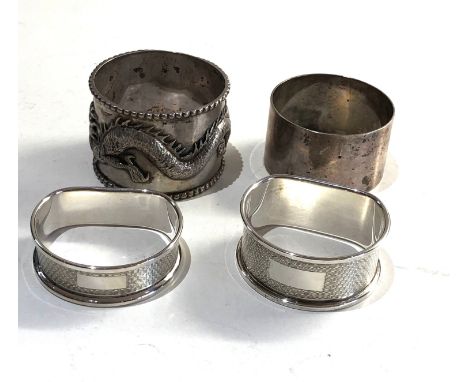 4 silver napkin rings includes chinese silver napkin ring weight 90g 