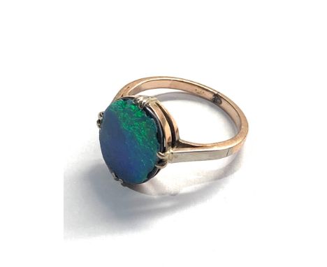 Vintage 9ct gold opal ring weight 2g 