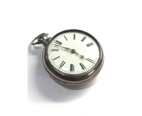 Fine antique silver pair case fusee verge pocket watch by Ja,s Gilbert Lichfield good clean working order pocket watch outer 
