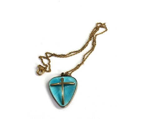 Norway silver and enamel pendant necklace 