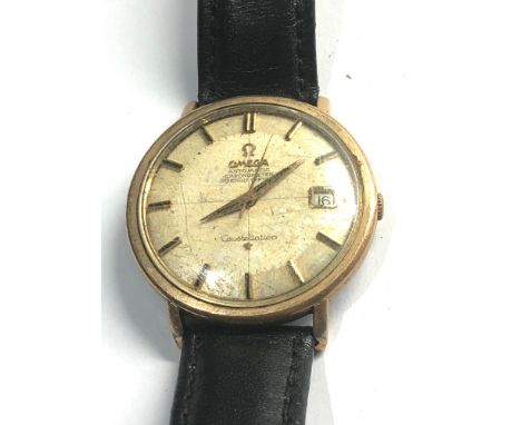 Vintage Omega automatic chronometer constellation cal 561 non working order glass scratched and worn 