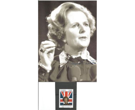 Margaret Thatcher signed 7x5 black and white photo. Margaret Hilda Thatcher, Baroness Thatcher, LG, OM, DStJ, PC, FRS, HonFRS