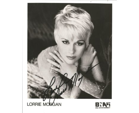 Lorrie Morgan signed 10x8 black and white photo. Loretta Lynn Morgan (born June 27, 1959) is an American country music singer