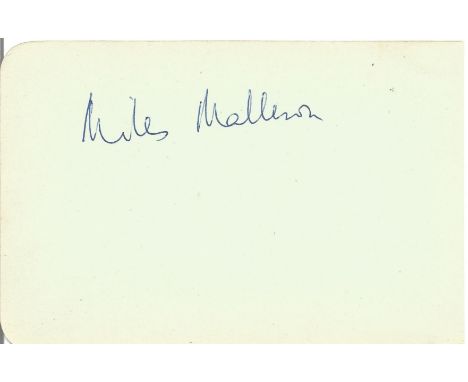 Miles Malleson. Actor who appeared in several 'Hammer' films and the classic 'Dead of Night' (1945). A signed 6x4 album page.