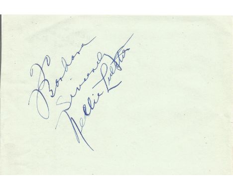 Nellie Lutcher Signed Signature piece. Signed in blue fountain pen. Dedicated. Nellie Rose Lutcher (October 15, 1912 June 8, 