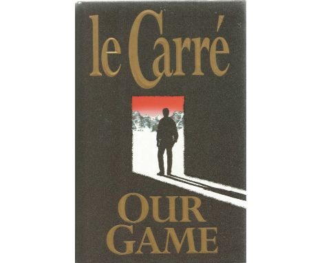 John Le Carre signed Book. Titled Our Game. First Edition. Signed on the first page in blue biro. Spine and dust jacket in 34