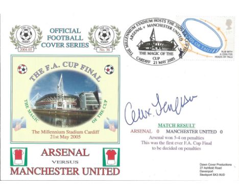 Sir Alex Ferguson Signed FDC. Official Football Cover Series. 18th Series No. 36. Arsenal Vs Manchester United on 21st May 20