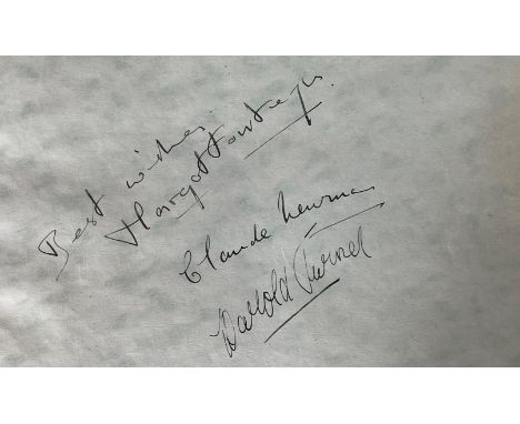 Blue vintage autograph album 1940s with a selection of autographs mainly single sided and on large 7 x 5 inch pages, inc Sir 