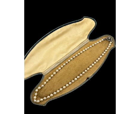 Antique Pearl Necklace with beautifully deally 18ct Gold and Sapphire Clasp 48cm&nbsp;